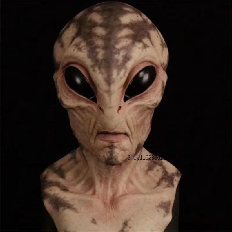 Máscara de látex alienígena OVNI – Halloween, cosplay y carnaval - imagen 2
