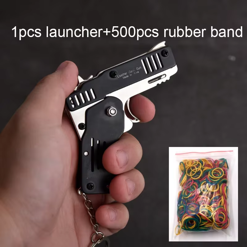 Mini llavero pistoleta de bandas elásticas – Plegable táctico training
