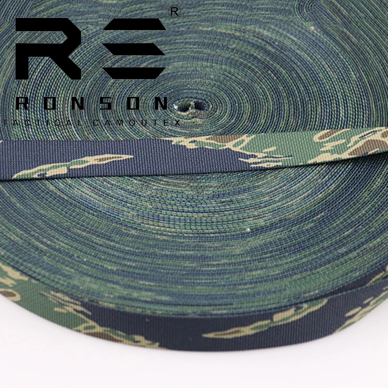 Cinta camuflaje táctica de nylon rayas tigre azul-negro para mochila - imagen 4