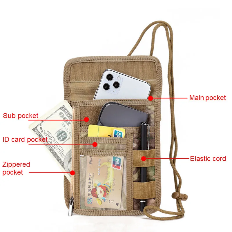 Bolsa táctica porta-documentos EDC colgante para caza y senderismo - imagen 3