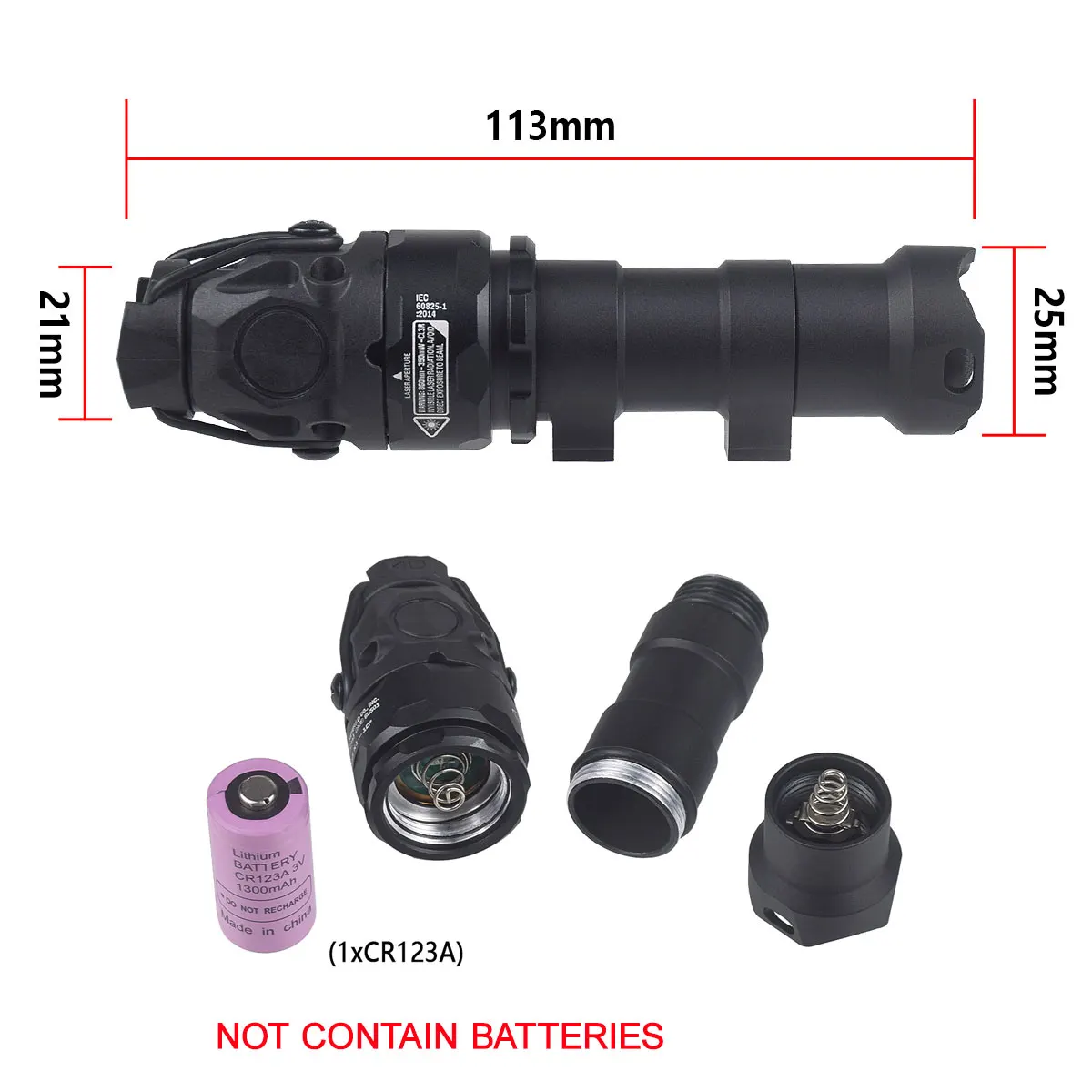 KIJI K1-3 Linterna táctica LED IR 850 nm para casco Picatinny - imagen 2