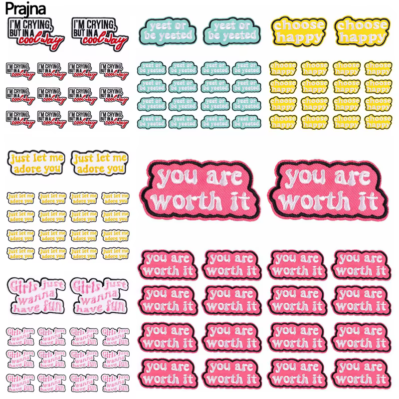 Parches bordados termoadhesivos con letras – Para coser o planchar