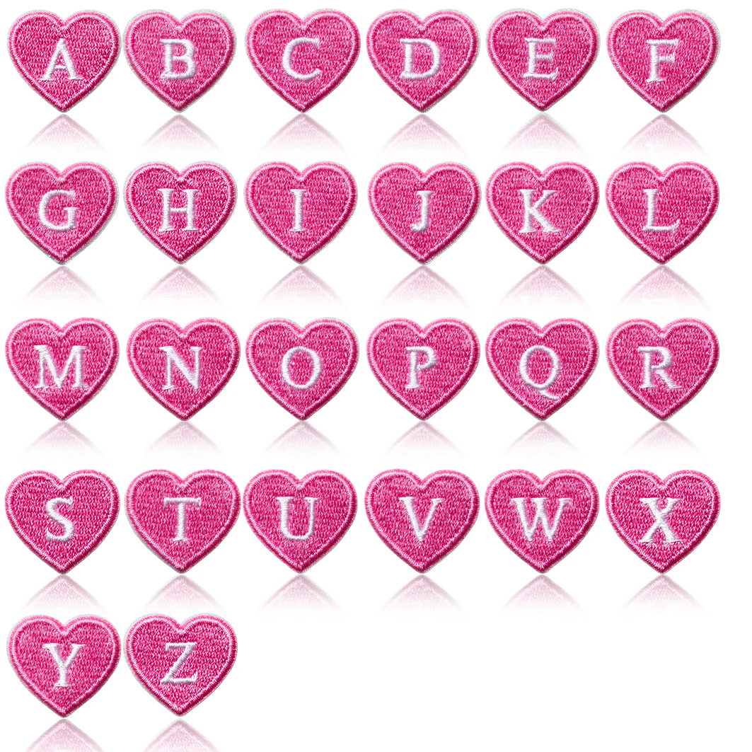 Parche bordado corazón con letras coloridas estilo inglés para coser - imagen 2