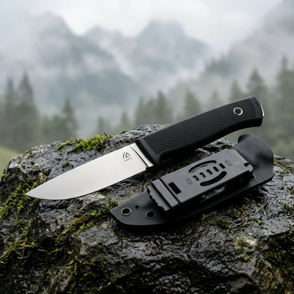 Cuchillo fijo táctico con mango G10 y funda de supervivencia - imagen 3