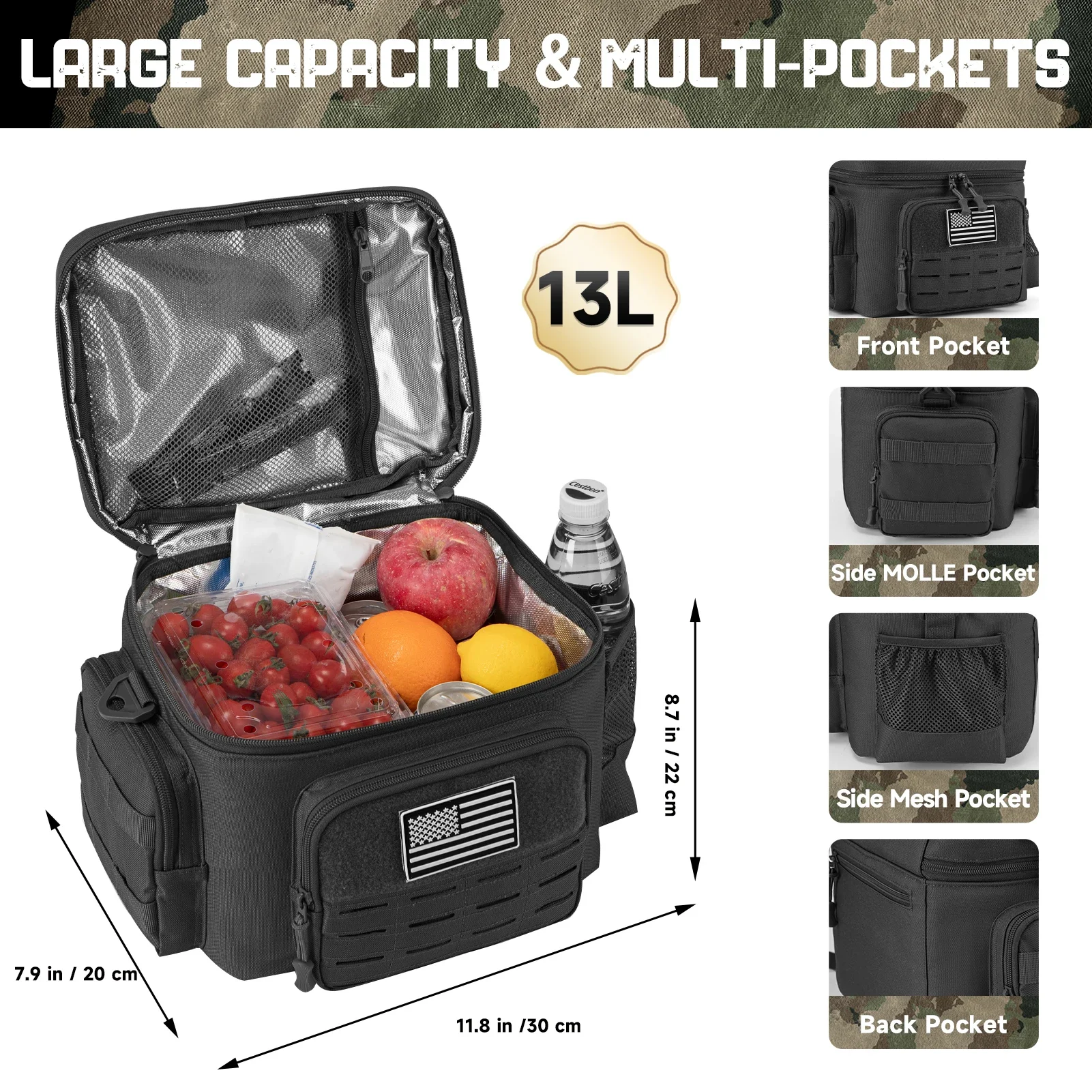 Bolsa térmica táctica fiambrera resistente aislada contra fugas - imagen 2