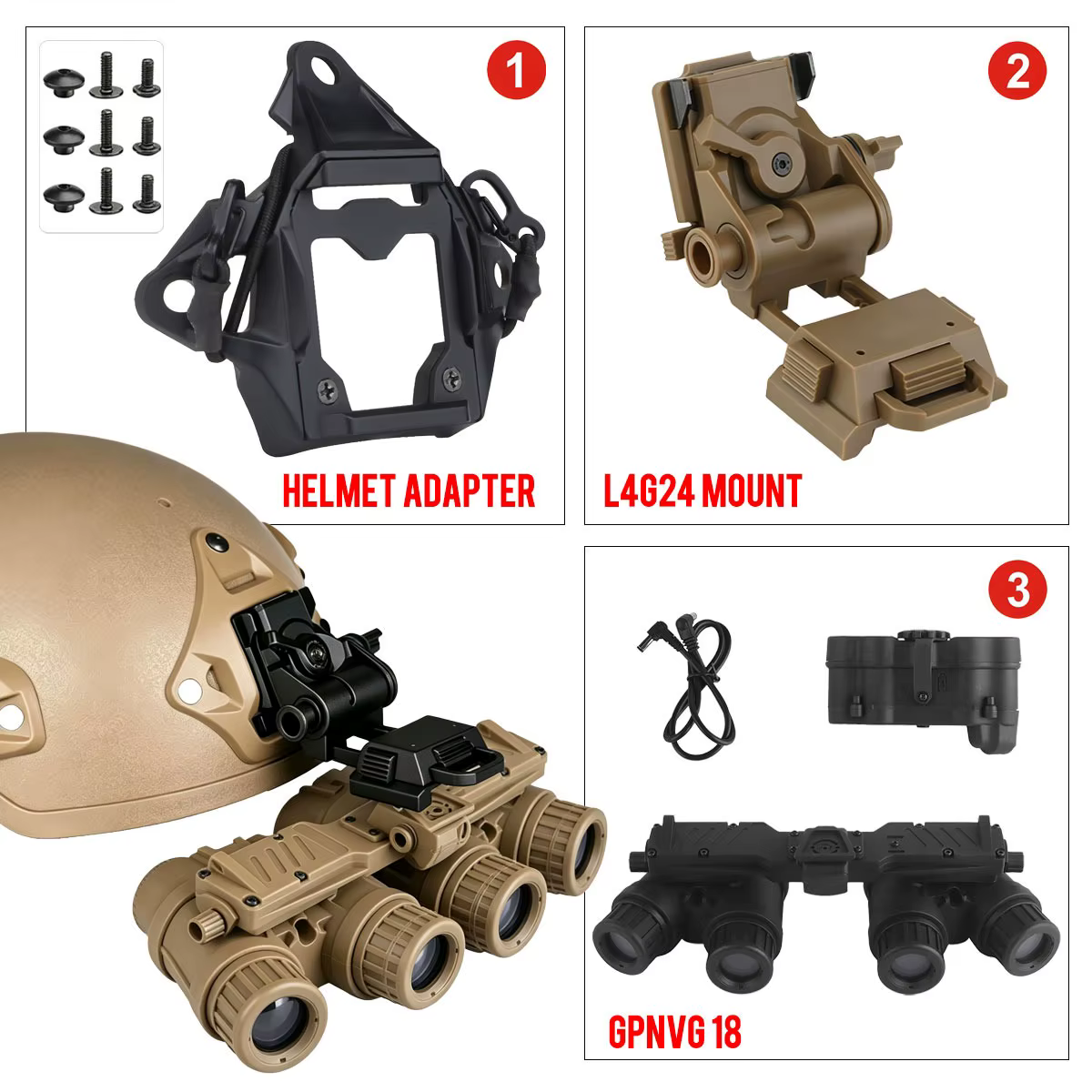 Casco táctico AN-PVS31 para NVG GPNVG con adaptador FAST - imagen 5