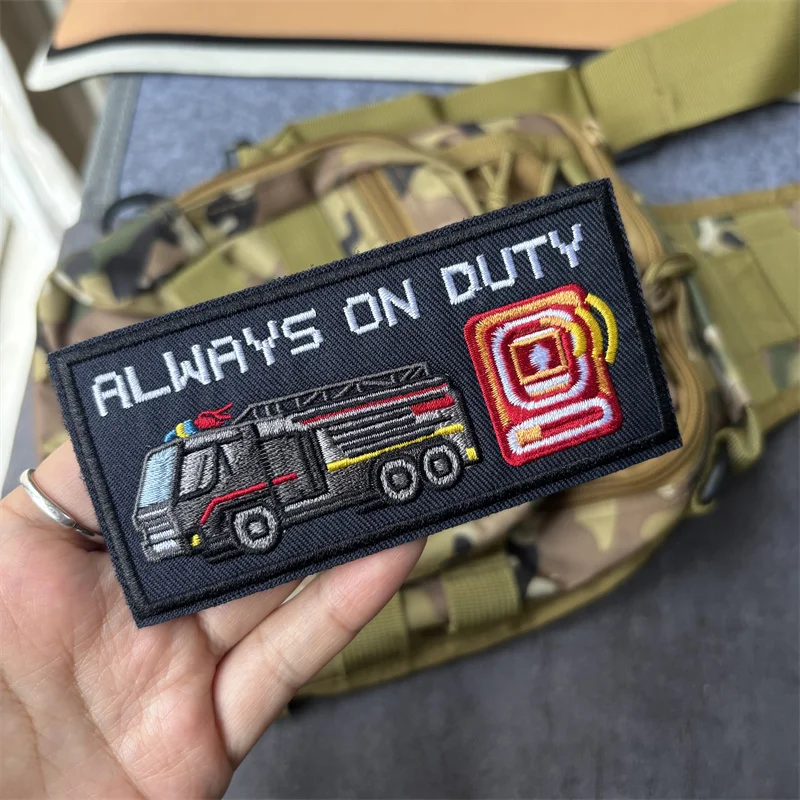 Parche táctico bordado moral militar bomberos con velcro para mochila - imagen 4