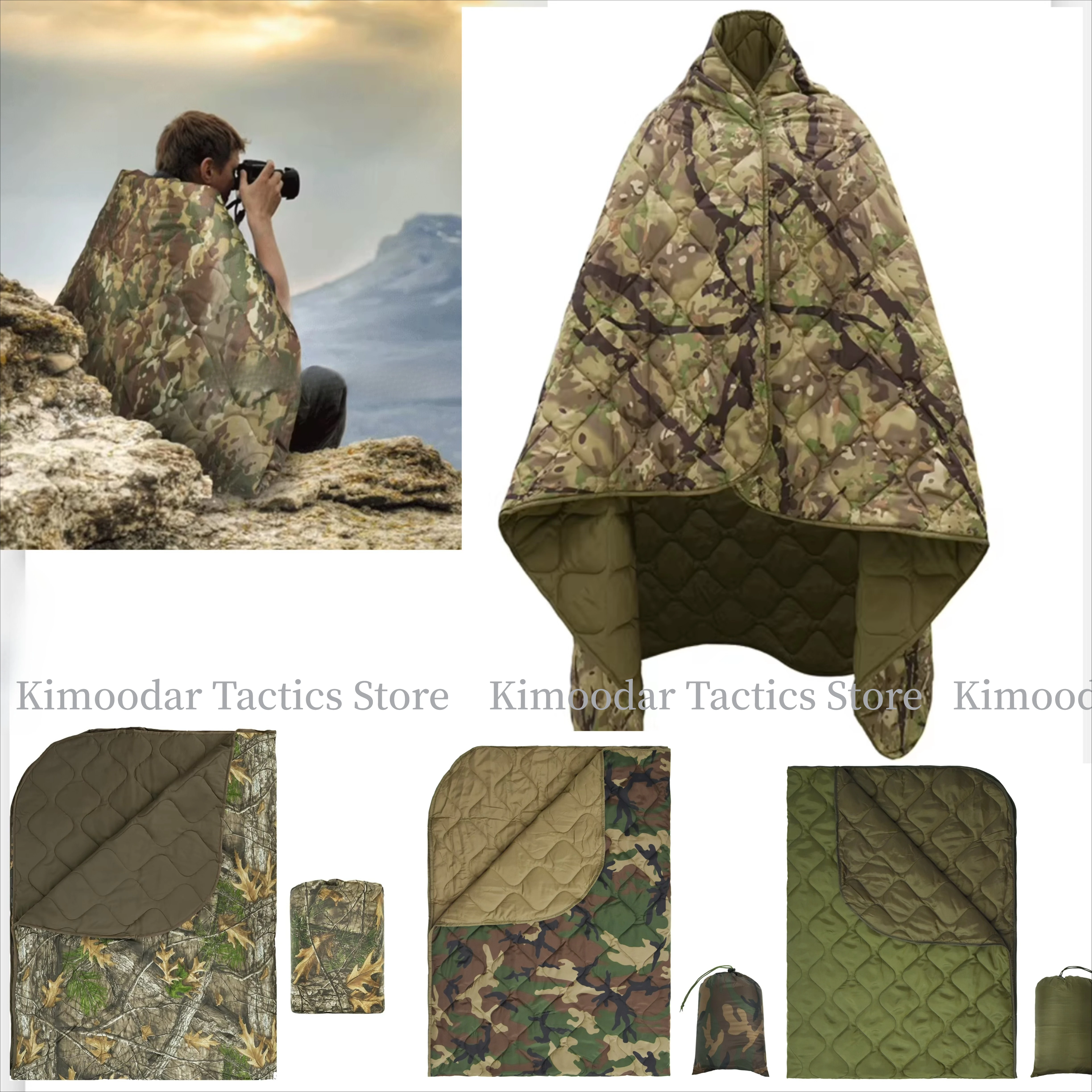 Manta táctica camuflaje plegable ripstop biomimético árbol multifunción - imagen 5
