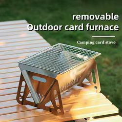 Estufa camping plegable de acero inoxidable para fogata al aire libre