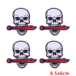 Parches termoadhesivos calaveras punk góticos para chaquetas y ropa