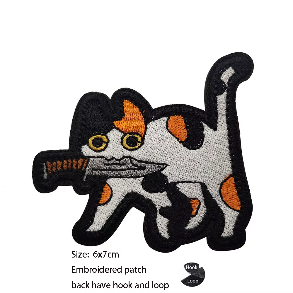 Brazalete táctico bordado gatito y pato estilo parche para mochila - imagen 2