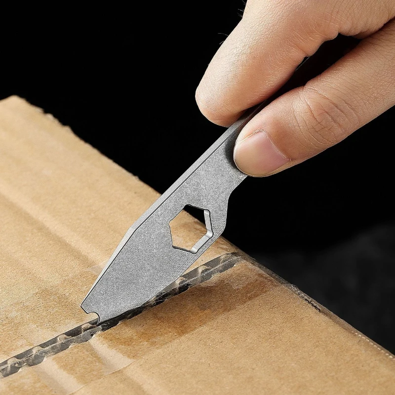 Herramienta EDC de titanio con abridor y palanca para exteriores - imagen 5