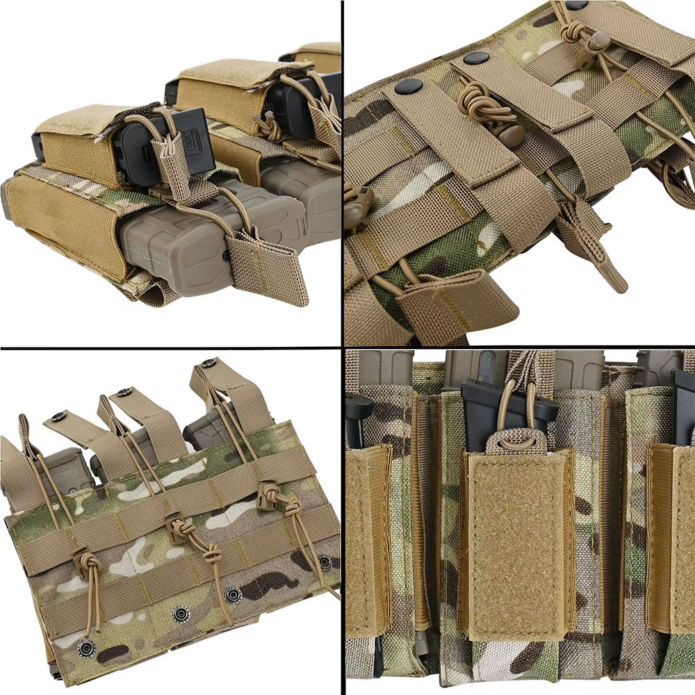 Portacargadores Triple MOLLE Táctico – Carga Rápida 5,56 y 9mm - imagen 4