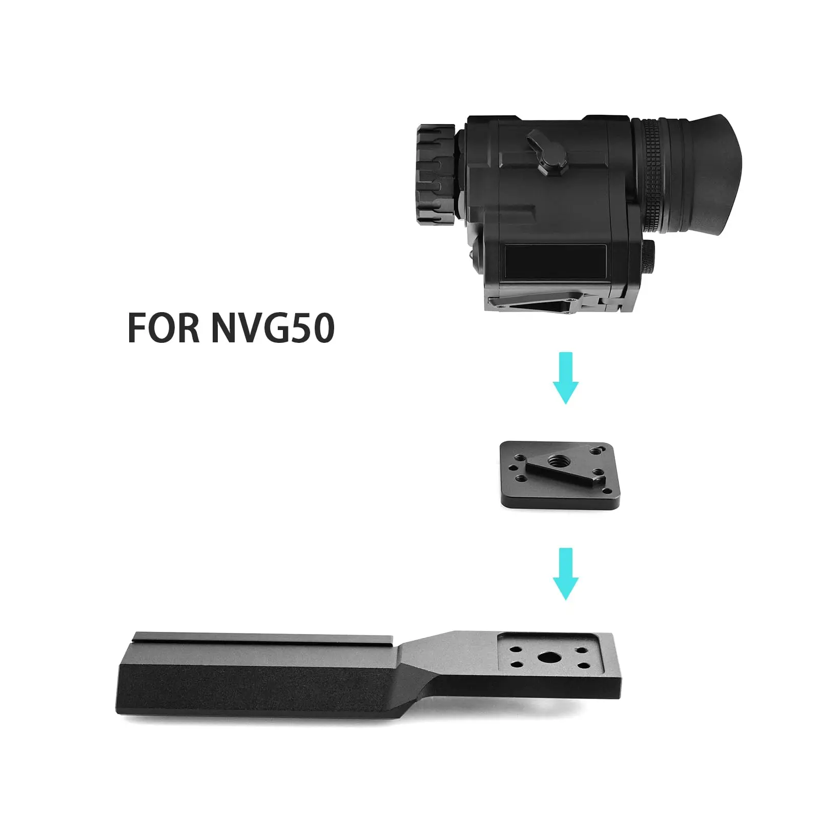 Adaptador montaje Picatinny de aluminio táctico para NVG de caza - imagen 4