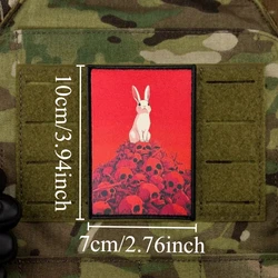 Parche táctico velcro calavera conejo morale para mochila