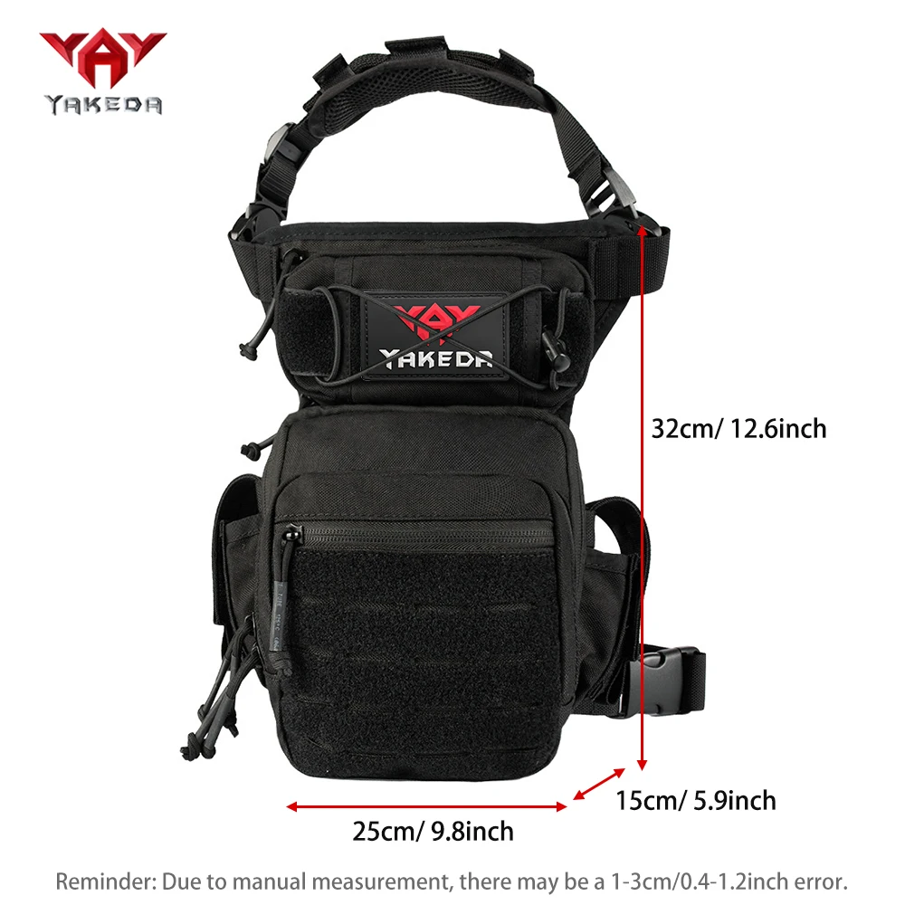 YAKEDA Bolso táctico de pierna ajustable y expandible con MOLLE