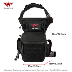 YAKEDA Bolso táctico de pierna ajustable y expandible con MOLLE
