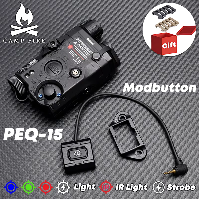 WADSN iluminador láser IR VIS para PEQ-15 con ModButton interruptor - imagen 2