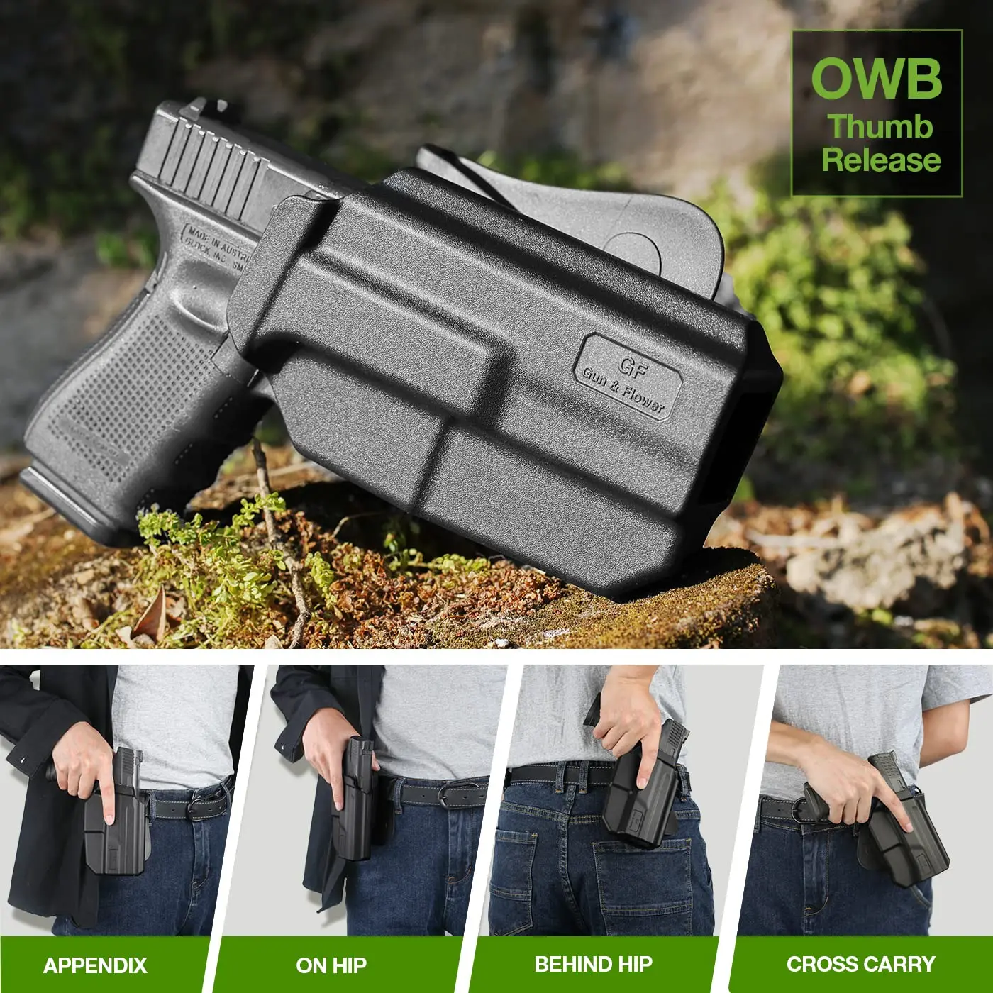 Funda OWB Taurus G2C/G3C PT111 G2/PT140 liberación de pulgar - imagen 5