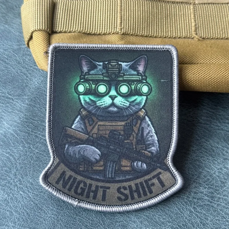 Parche táctico gancho y bucle insignia de gato para airsoft - imagen 2