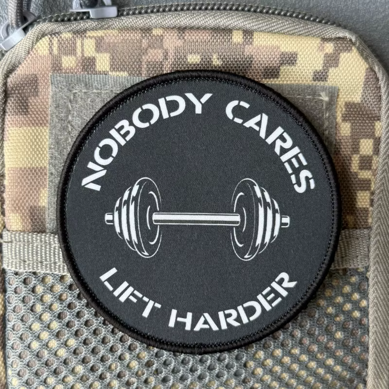 Parche táctico moral Lift Harder con gancho y bucle - imagen 2