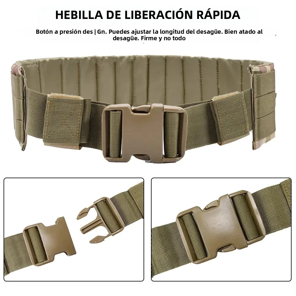 Chaleco táctico MOLLE con cinturón H acolchado Airsoft caza - imagen 2