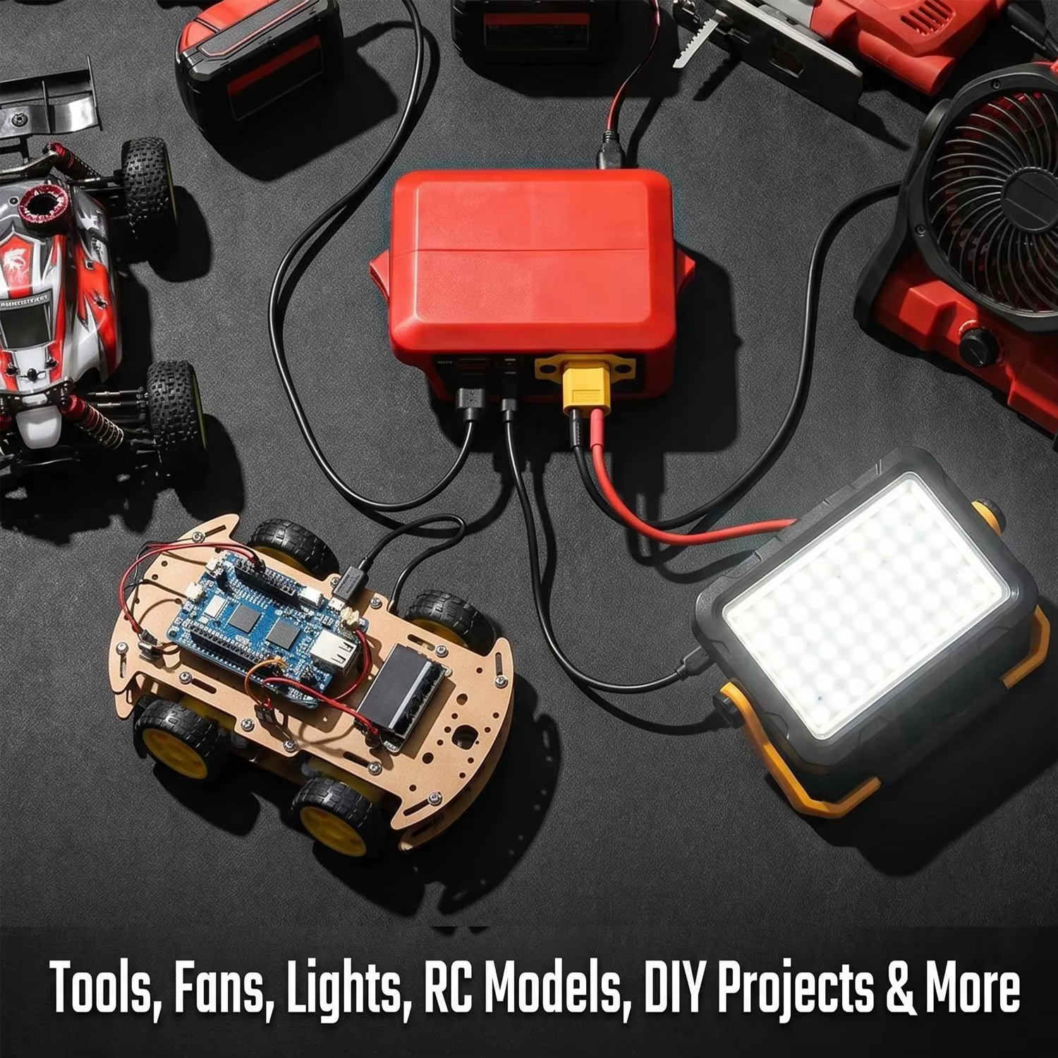 Adaptador de batería Makita Milwaukee DeWalt a USB-C con voltímetro - imagen 3