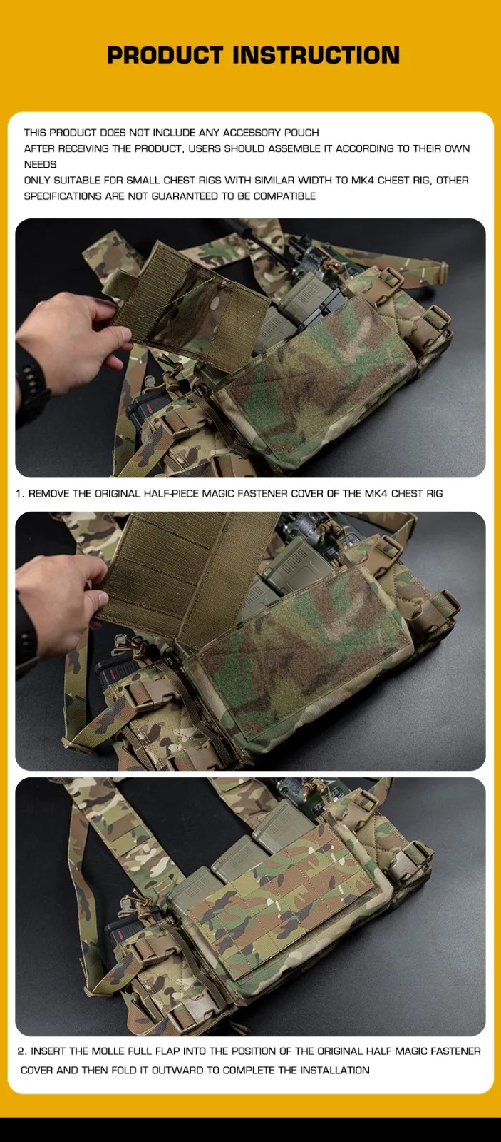 Sistema MOLLE para montaje en chaleco o equipo