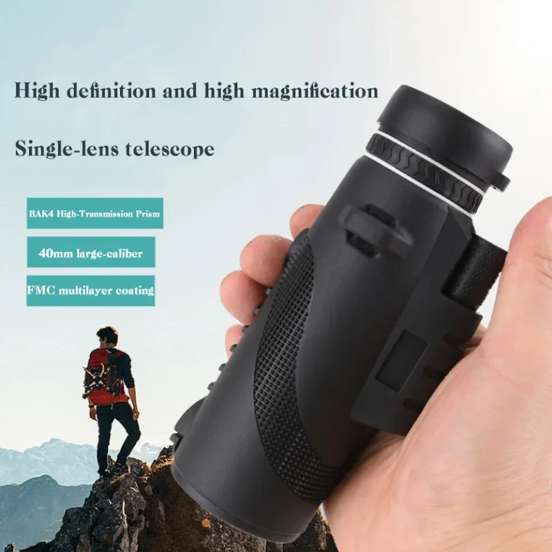 Telescopio monocular con zoom HD, trípode para caza y acampada - imagen 2