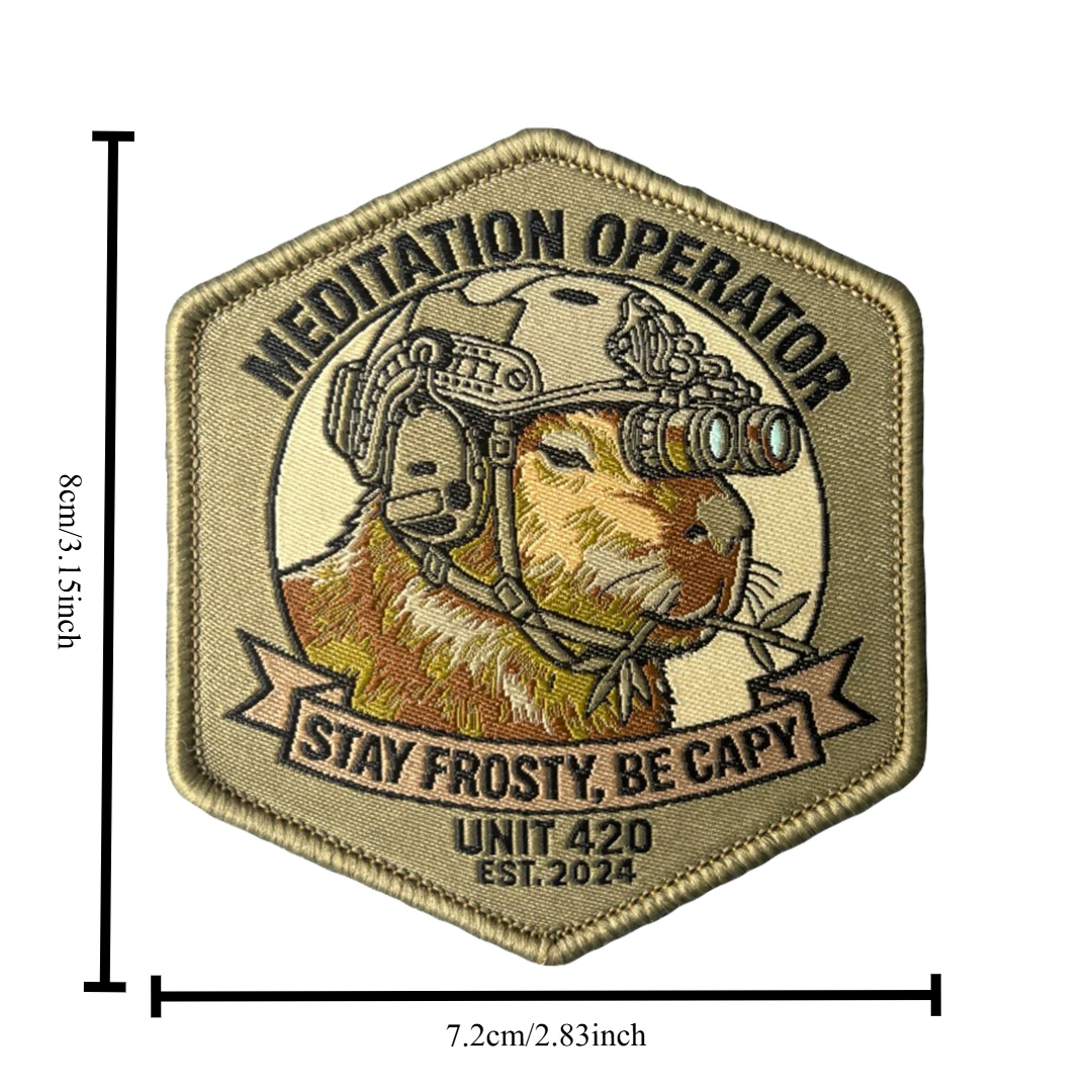 Parche velcro capibara operador meditación gancho y bucle - imagen 5