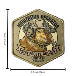 Parche velcro capibara operador meditación gancho y bucle