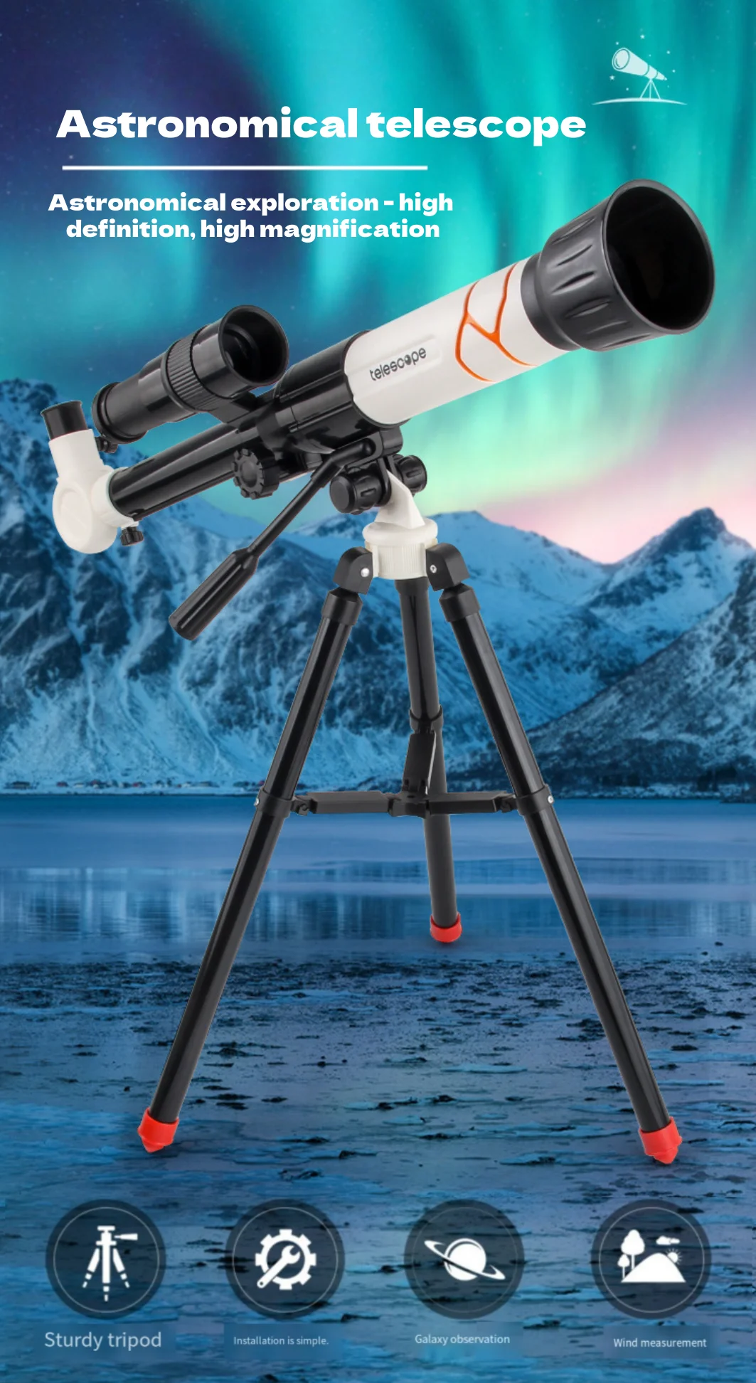 Telescopio monocular para niños con trípode ajustable