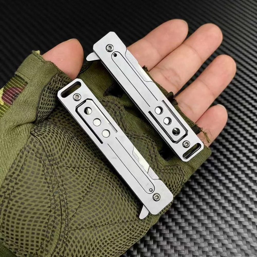 Cuchillo EDC plegable de acero inoxidable con cuchilla intercambiable - imagen 4