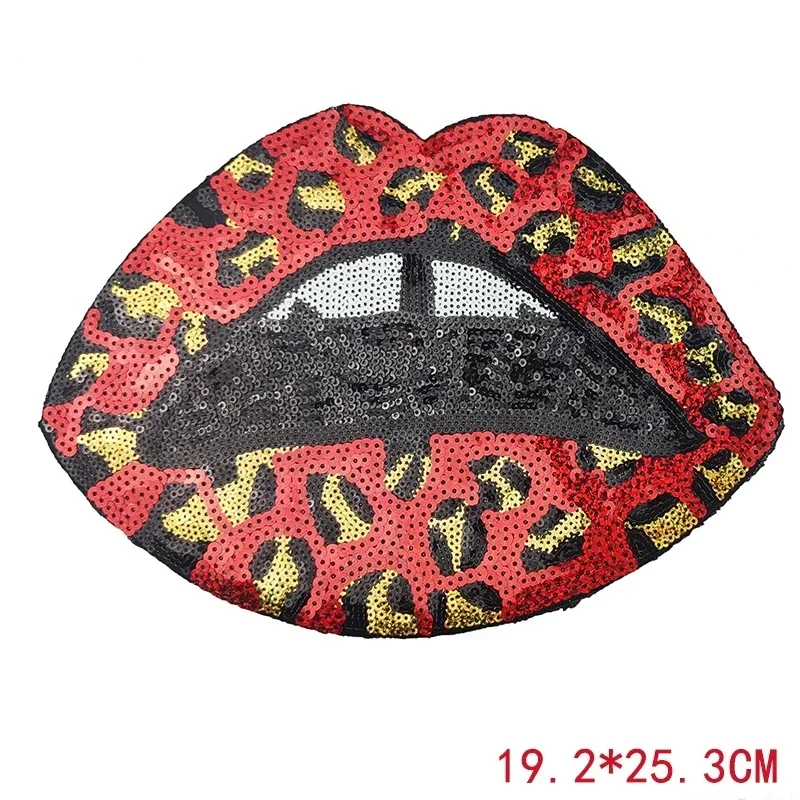 Parche lentejuelas labios – Grande para planchar en ropa - imagen 3