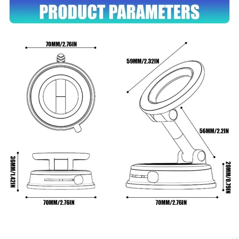 Soporte para teléfono plegable giratorio con ventosa, coche y hogar - imagen 2