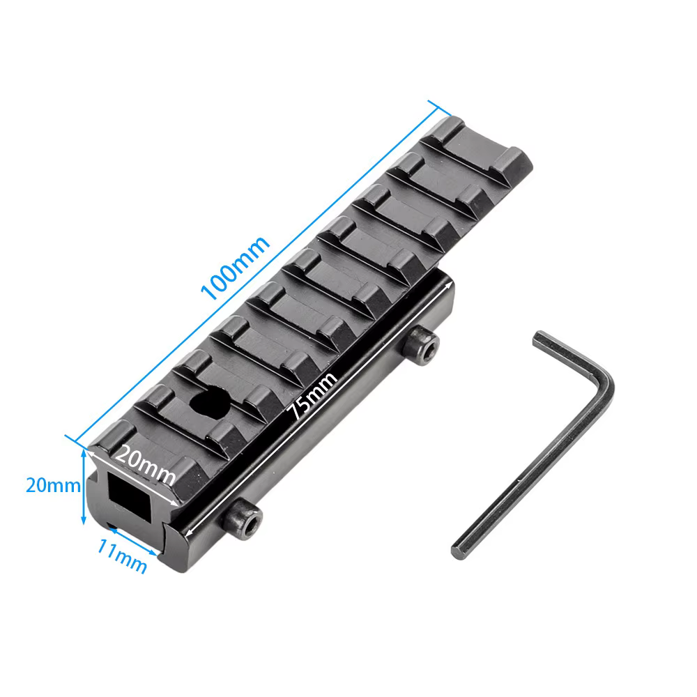 Adaptador riel Picatinny cola de milano elevador para pistola - imagen 2