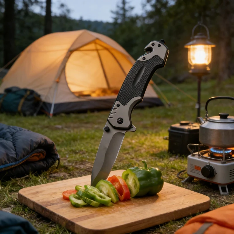 Cuchillo plegable supervivencia camping y pesca – Multifuncional - imagen 5