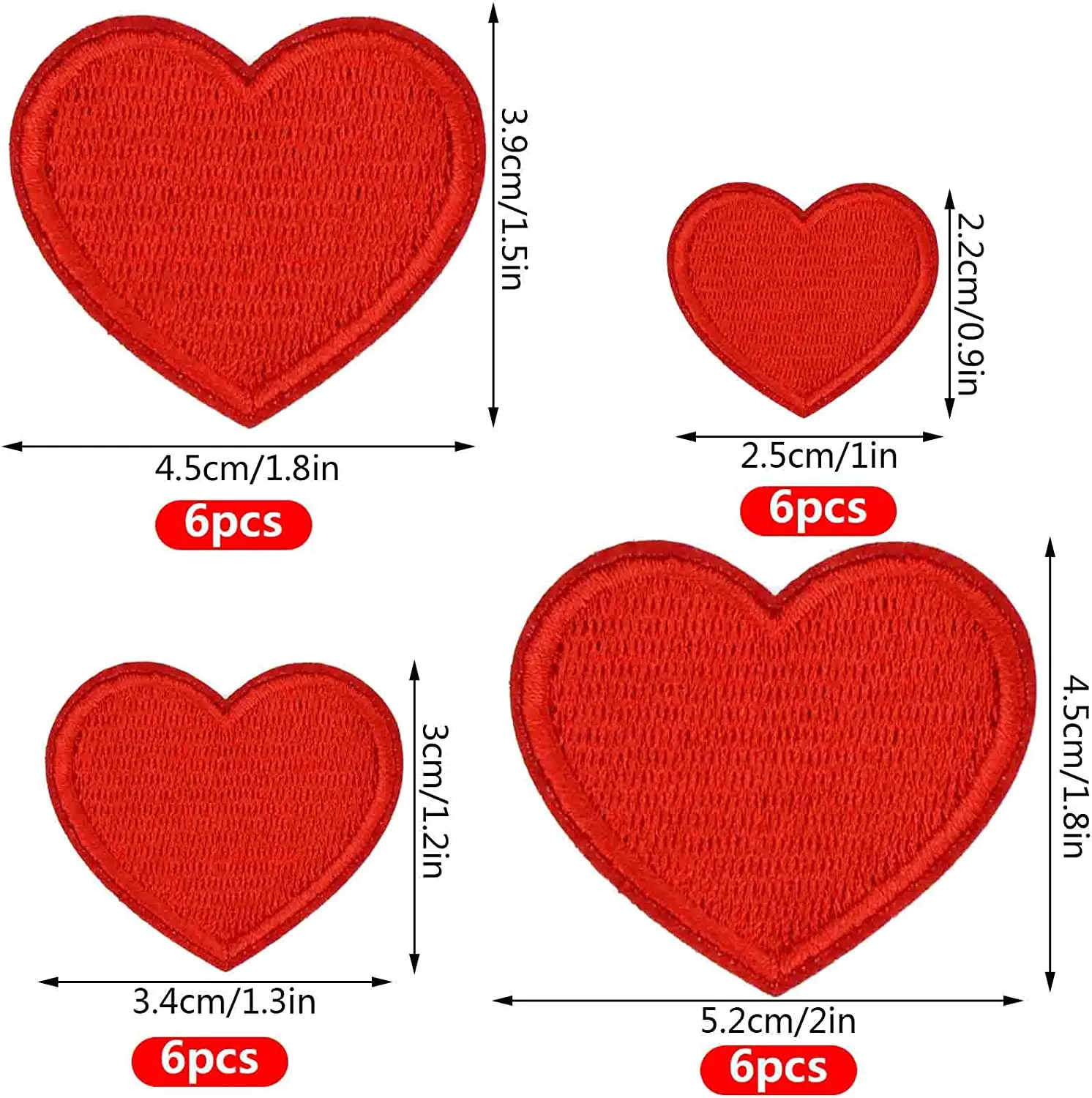 Parche bordado corazón rojo – Aplicación para uniforme - imagen 5
