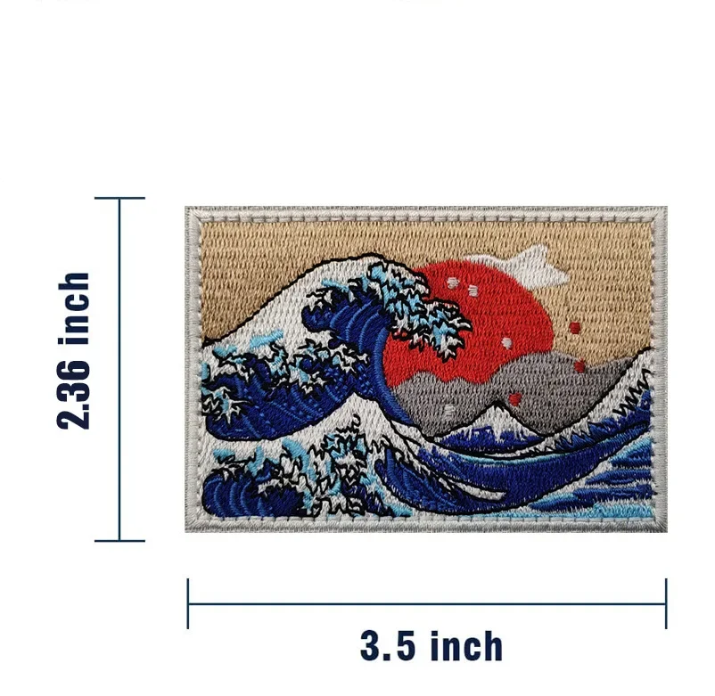 Parche MOLLE Amanecer montaña Ukiyo-e – bordado táctico - imagen 2