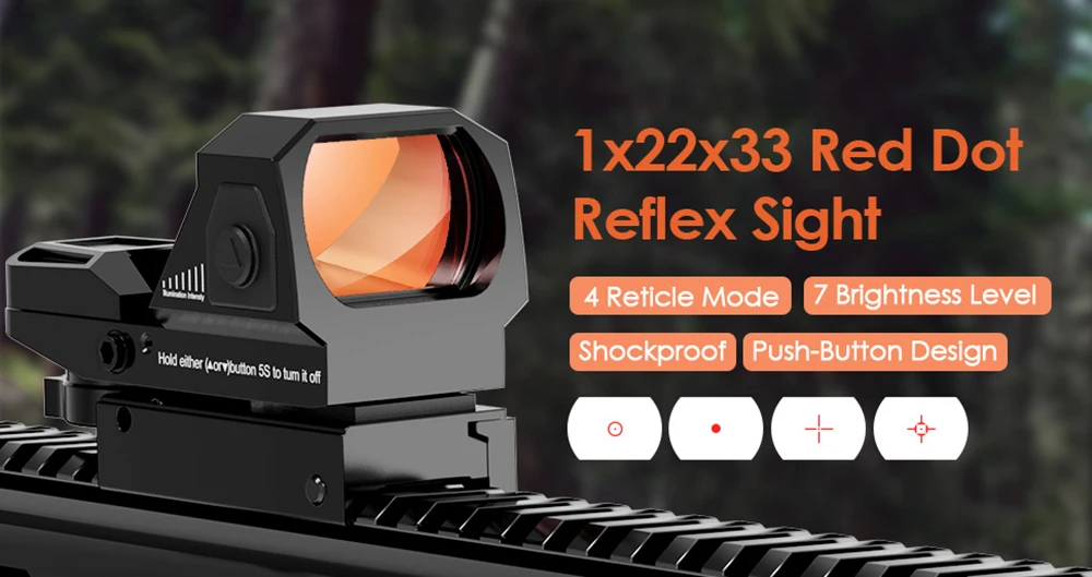 Detalle de la mira reflex táctica