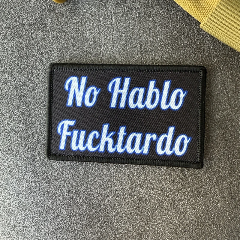 Parche táctico divertido No Hablo – Para mochila o ropa con velcro - imagen 5