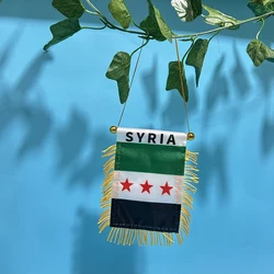 Bandera siria para ventana de coche, poliéster, doble cara