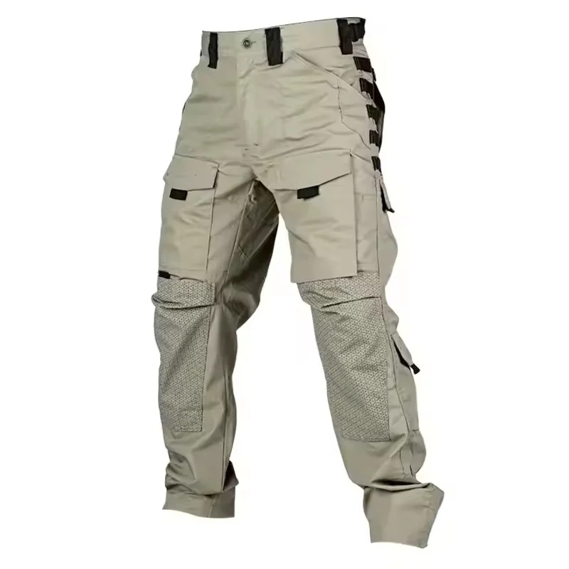 Pantalones tácticos cargo multibolsillo antiabrasión para senderismo - imagen 4