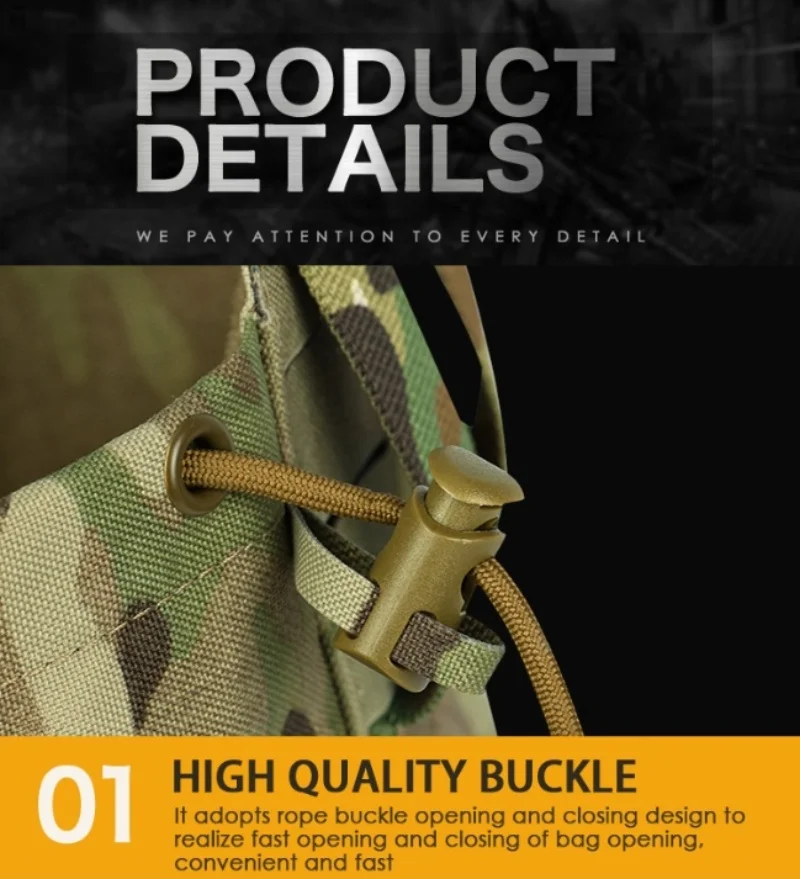 Bolsa táctica MOLLE plegable para basura y caída duradera compacta - imagen 2