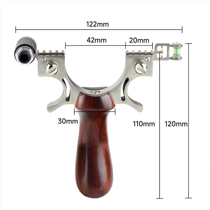 Tirachinas de acero inoxidable con mira láser y empuñadura de madera - imagen 5