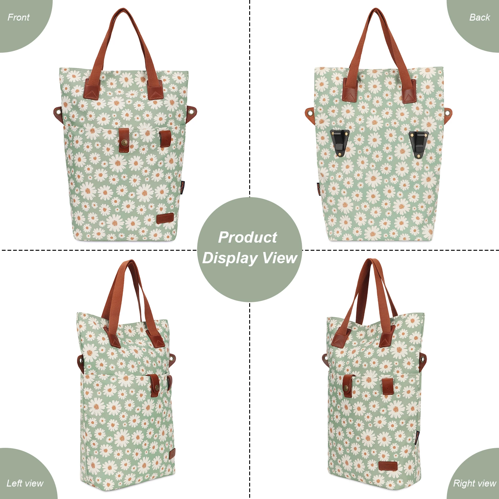 Tourbon Bolsa de Bicicleta nailon convertible bandolera, montaje fácil - imagen 4