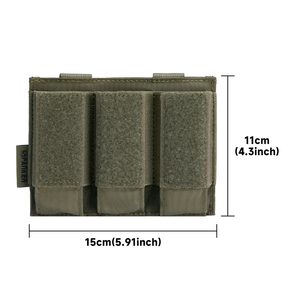 Vista frontal de la bolsa Triple Mag 9MM