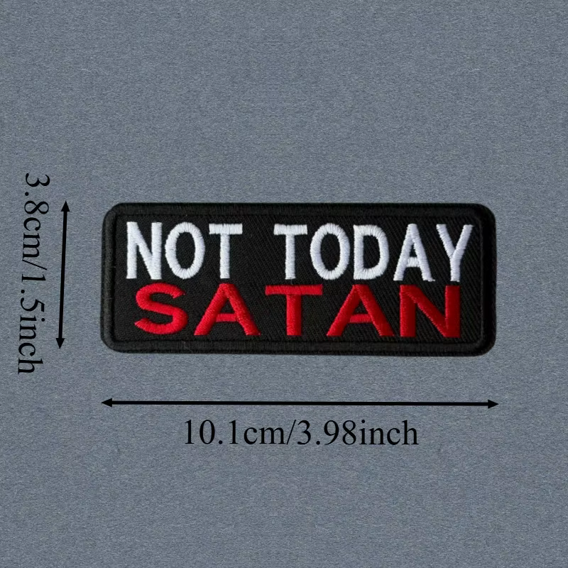 Parche táctico bordado mensaje Hoy No Satanás con Velcro - imagen 2