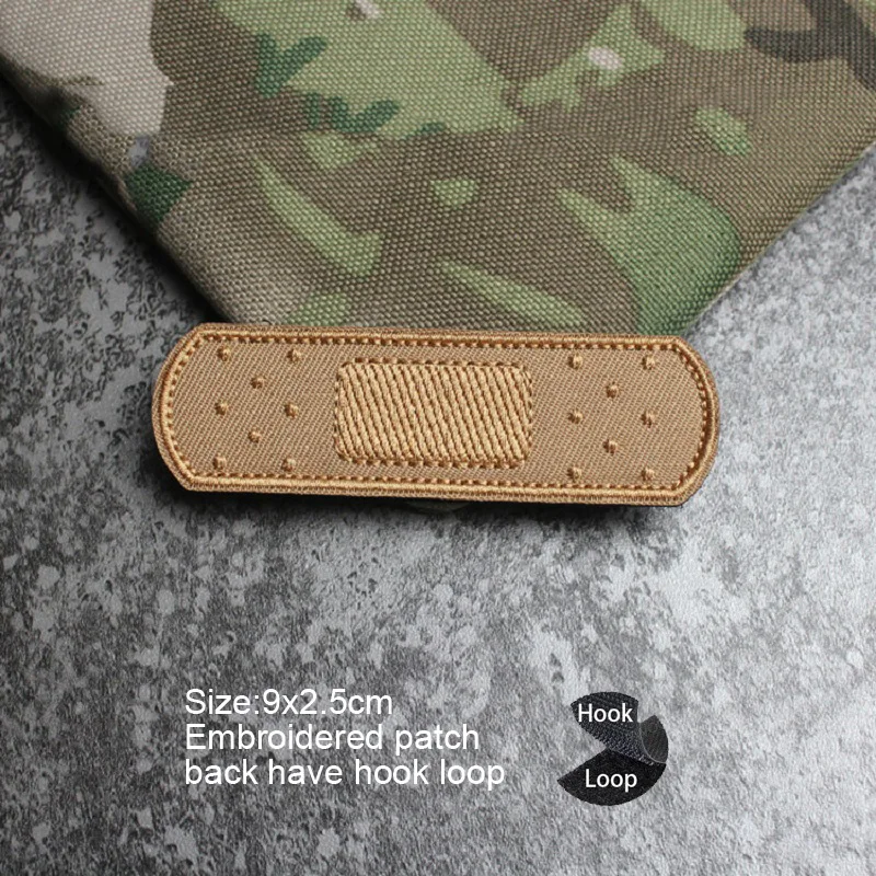 Parche bordado velcro para mochila – Diseño tirita táctico outdoor - imagen 4