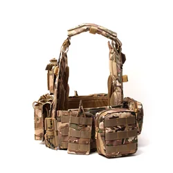 Chaleco táctico MOLLE 600D transpirable con bolsillos ajustable